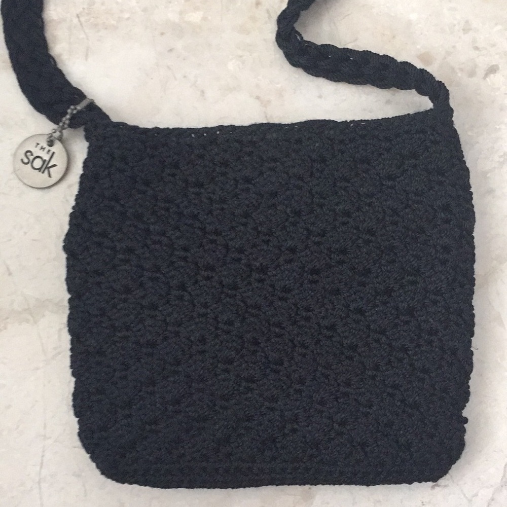 The Sak Crossbody Crocheted Bag in Black